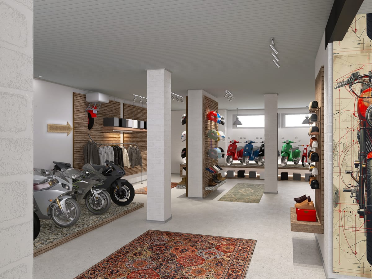 Motorrad-Shop — Verkaufsraum neu gedacht